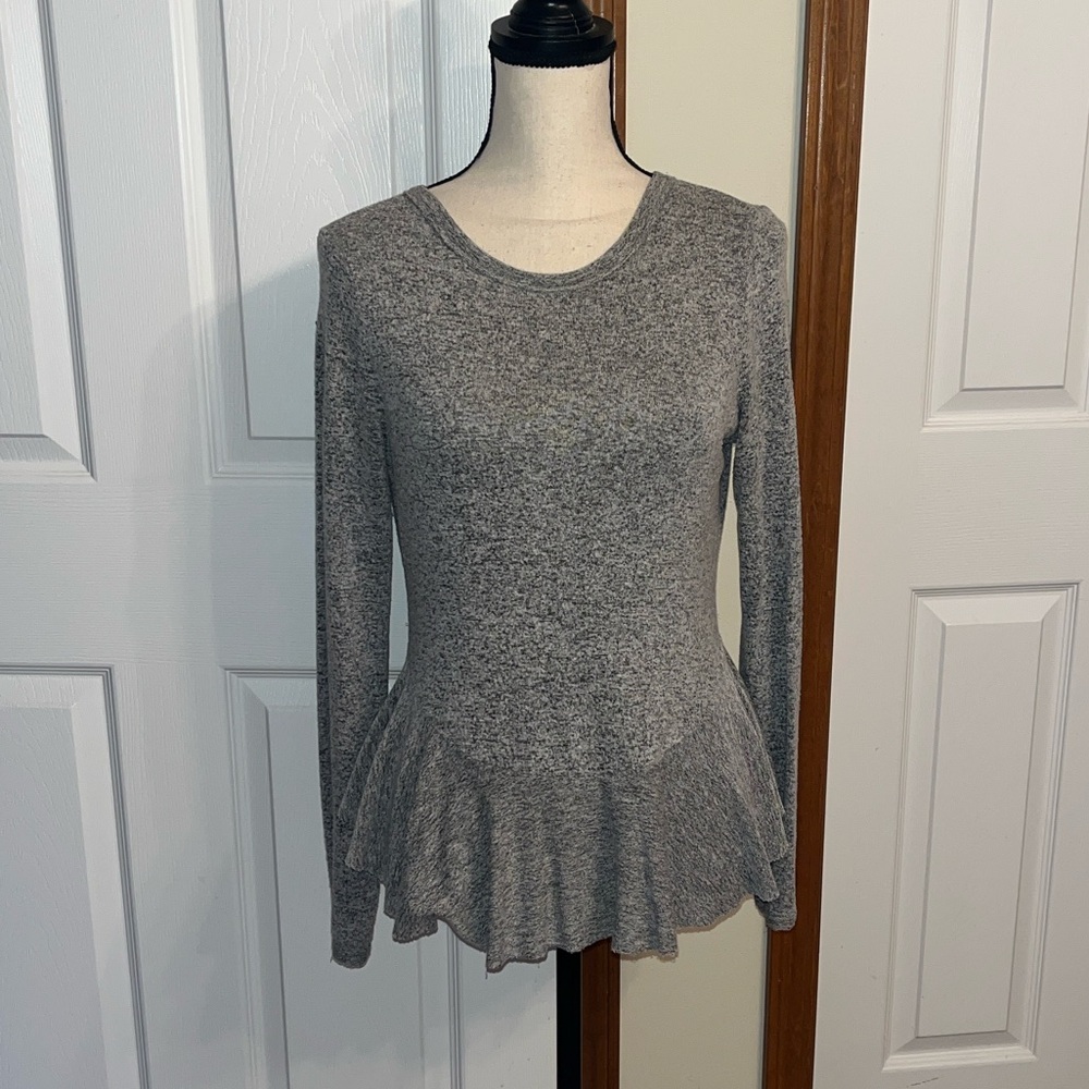 Paper Crane Grey Long Sleeve Blouse
